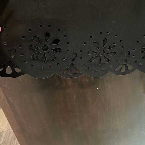 Venus Black Off The Shoulder Laser Cut Hem Dress Large - Picture 2 of 6